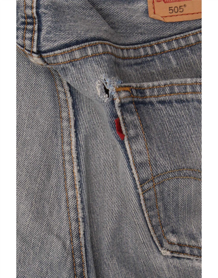 Blugi drepți distressed 505 Levi's pentru bărbați L34 L32 Bumbac albastru