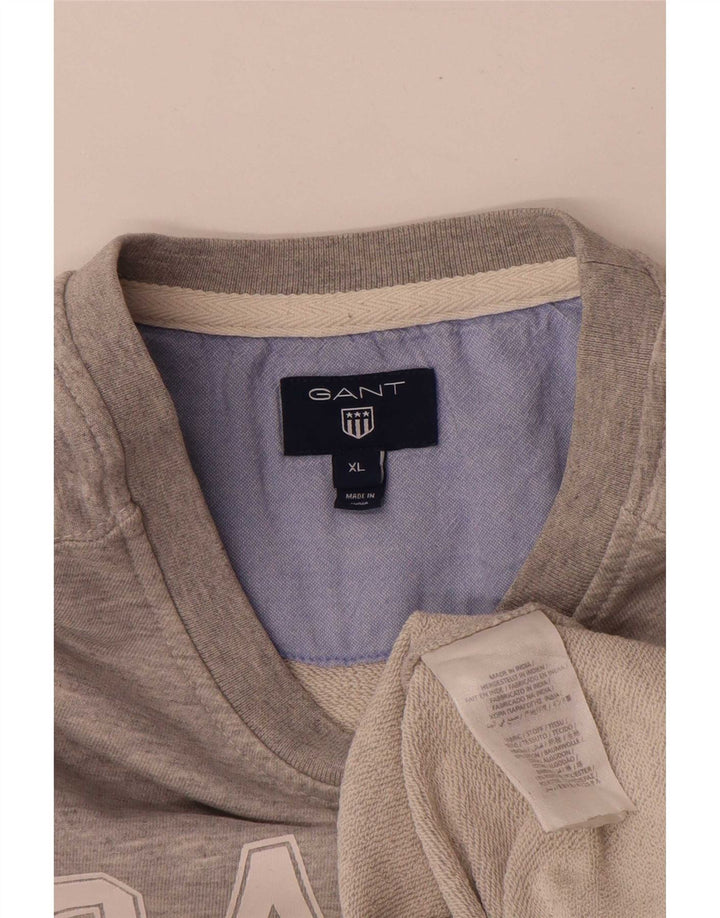 Hanorac grafic pentru bărbați Gant Jumper XL, bumbac cu pete gri