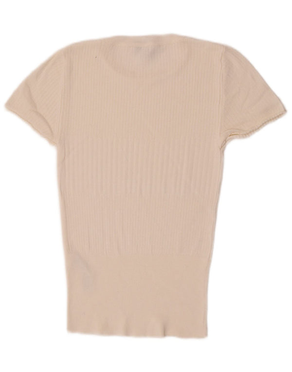 Tricou Topshop pentru femei Top UK 8 Small din viscoză albă