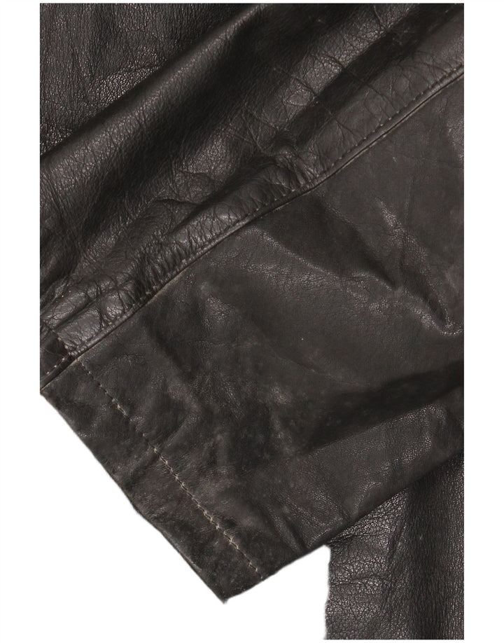 Jachetă de piele vintage pentru bărbați UK 42 XL din piele neagră