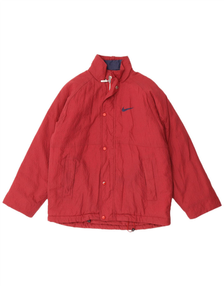 Jachetă Windbreaker pentru băieți Nike 12-13 ani, mare, din nailon cu carouri burgundă