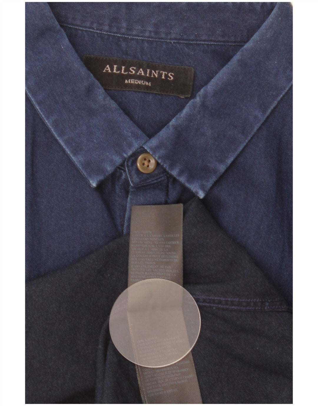 Cămașă pentru bărbați All Saints Bumbac mediu albastru bleumarin