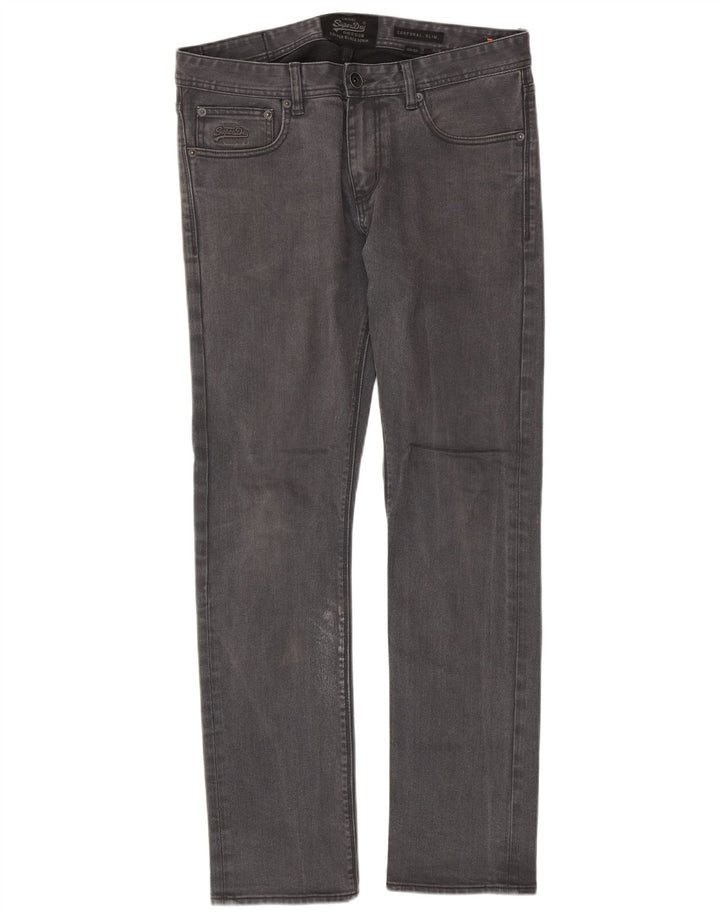 Blugi Superdry Corporal Slim pentru bărbați W33 L32 bumbac gri