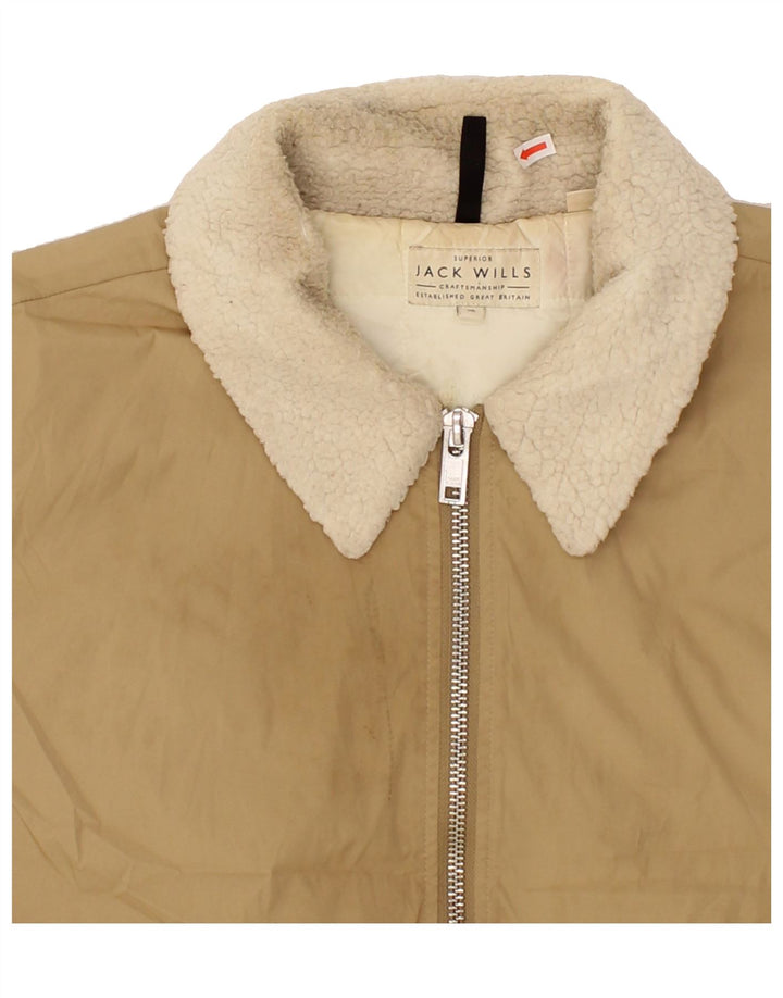 JACK WILLS Mens Bomber Jacket UK 42 XL Beige Polyester Vintage Jack Wills and Second-Hand Jack Wills from Messina Hembry 