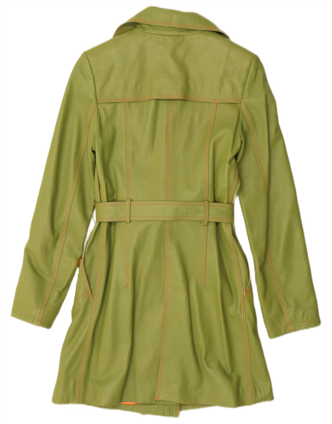 Palton din piele dublu pentru femei Benny's UK 12 Piele verde medie