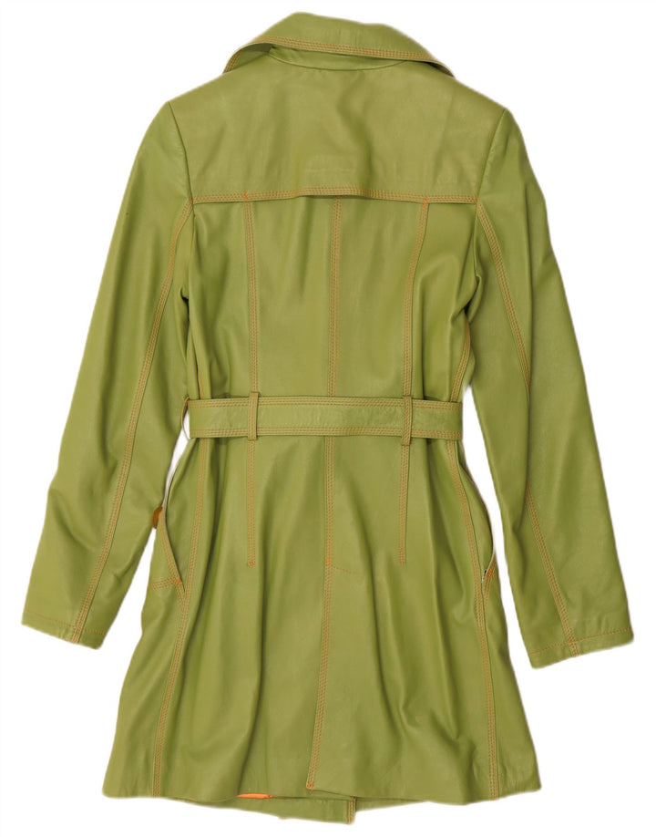 Palton din piele dublu pentru femei Benny's UK 12 Piele verde medie