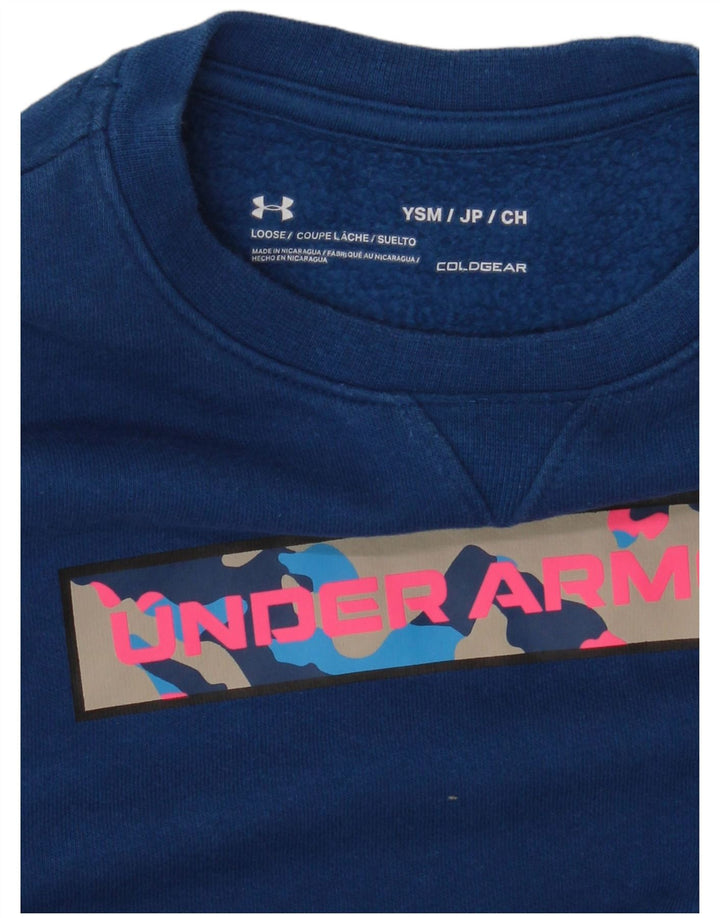 Pulover Under Armour Cold Gear Graphic pentru băieți 7-8 ani Mic Albastru
