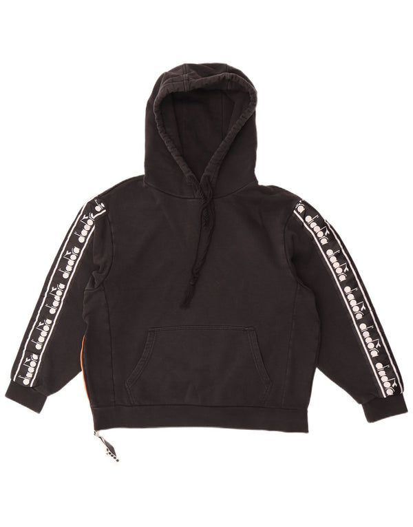 Pulover Diadora Grafic pentru bărbați, bumbac mic, negru