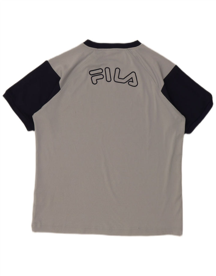 Tricou grafic FILA pentru băieți Top 11-12 ani Gri mediu Colorblock