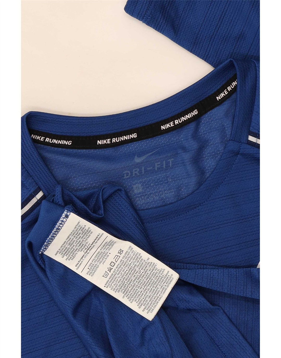 Top cu mânecă lungă Nike Dri Fit pentru bărbați, poliester cu dungi albastre medii