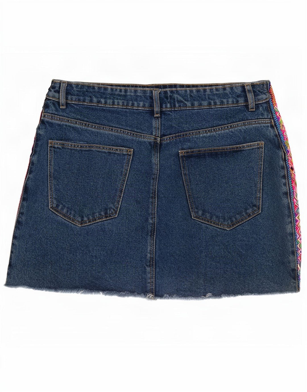 Fusta Mini Denim Zara Femei Mediu W28 Albastru Geometric