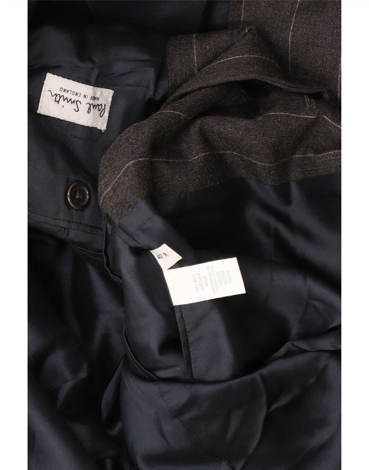 Sacou Paul Smith pentru bărbați, cu 3 nasturi, UK 40, lână mare, gri cu dungi