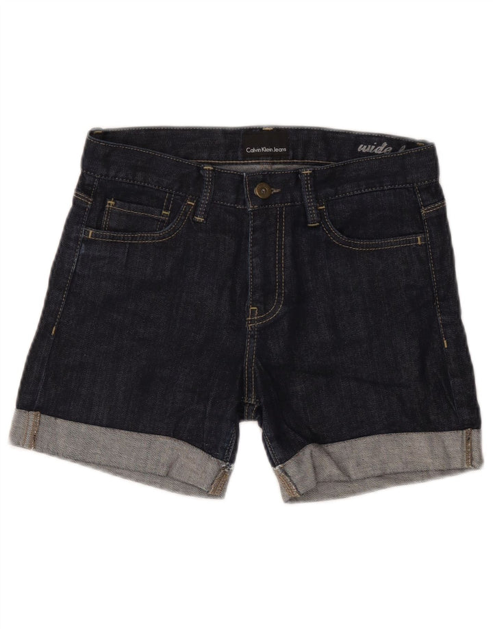 Pantaloni scurți din denim pentru femei Calvin Klein W28 Medium Bleumarin