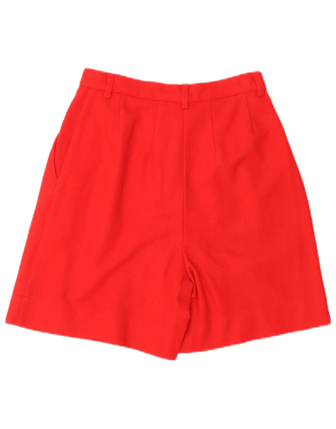 BENETTON Pantaloni scurți casual pentru femei cu talie înaltă IT 40 Small W24 Lână roșie