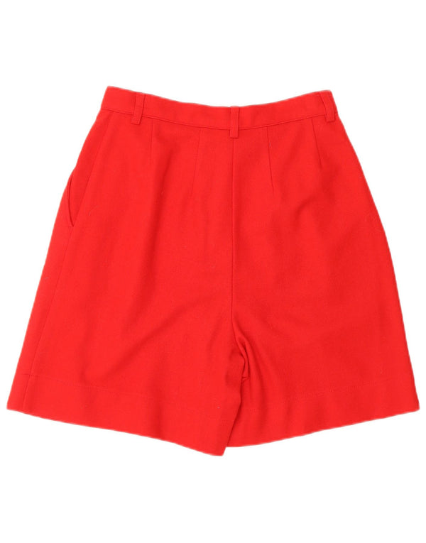 BENETTON Pantaloni scurți casual pentru femei cu talie înaltă IT 40 Small W24 Lână roșie