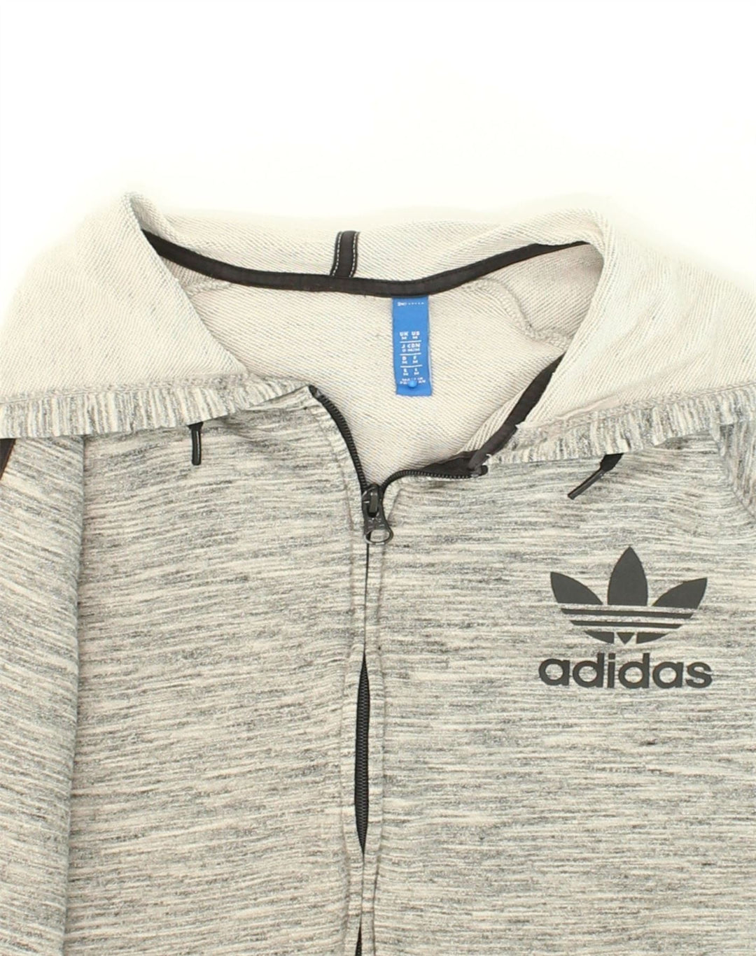 Pulover ADIDAS pentru bărbați, cu fermoar, bumbac, gri mediu
