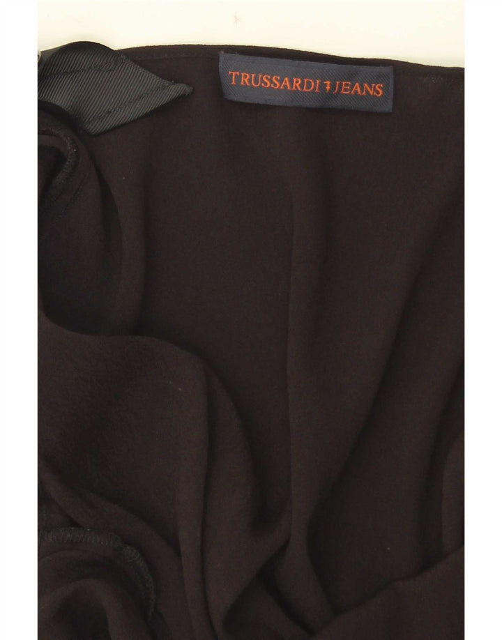 Top pentru femei Trussardi cu umăr deschis IT 48 XL, viscoză neagră
