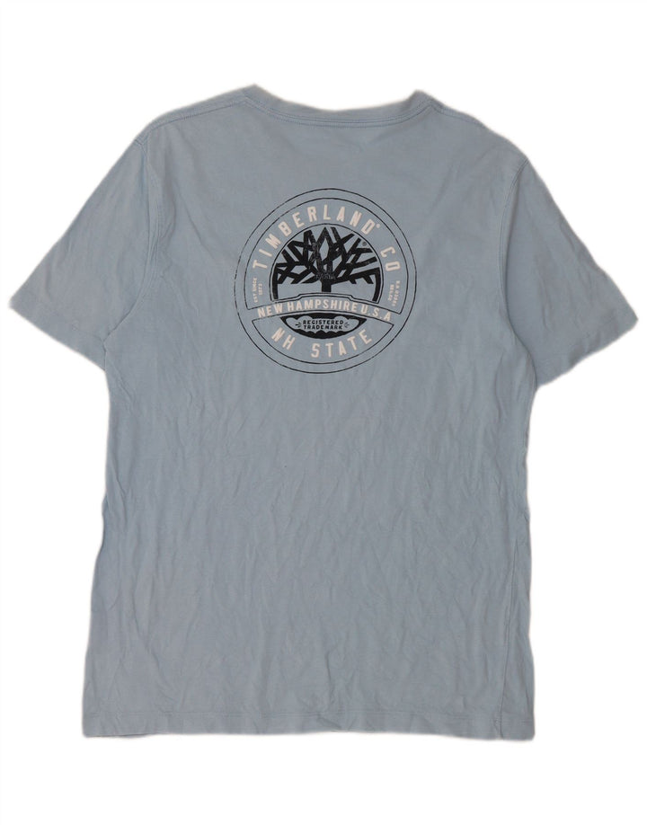 TIMBERLAND Tricou grafic pentru bărbați Top mediu albastru bumbac