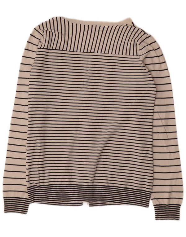 Pulover cardigan pentru femei Gap UK 12 Bumbac cu dungi albe medii