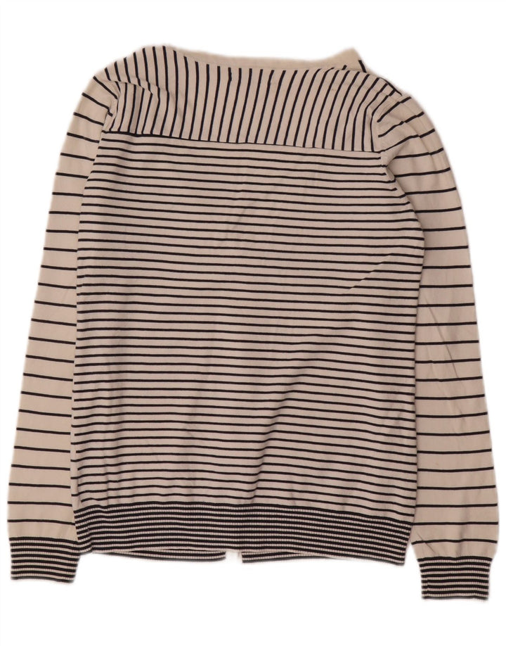 Pulover cardigan pentru femei Gap UK 12 Bumbac cu dungi albe medii
