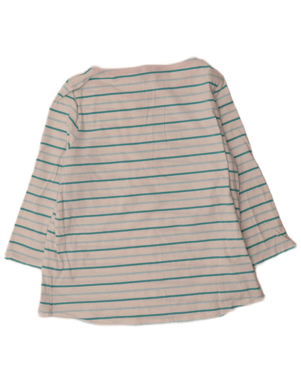 Crew Clothing Top femei 3/4 mâneci UK 16 mare bumbac cu dungi albe