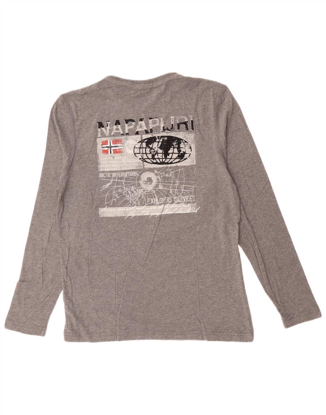 Top grafic pentru bărbați NAPAPIJRI cu mânecă lungă, gri mediu