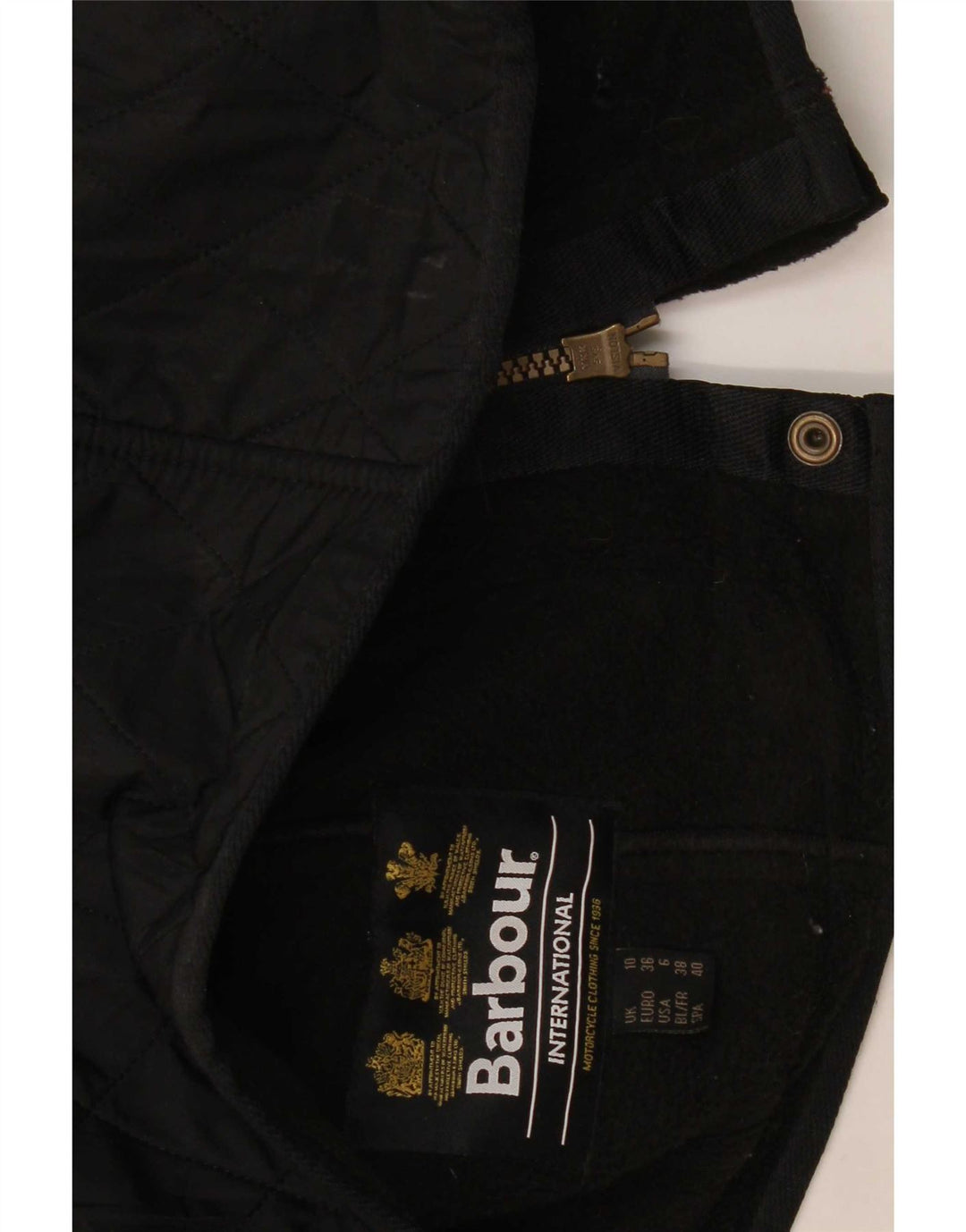 Gilet Barbour pentru femei, supradimensionat, matlasat, UK 10, poliester negru mic