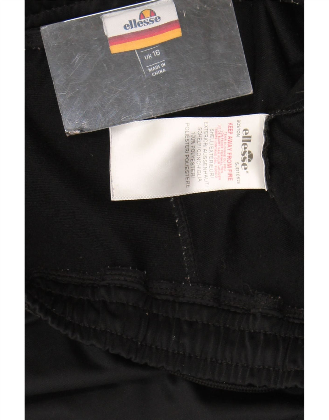 Pantaloni scurti sport Ellesse pentru femei UK 16, mari, negru, poliester