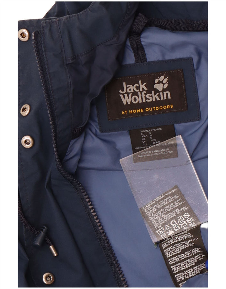 Jack Wolfskin Jachetă de vânt cu glugă pentru femei UK 8/10 Mic bleumarin