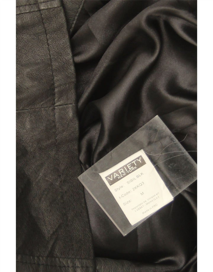 Jachetă militară din piele pentru femei Variety UK 14 Medium Black Leather