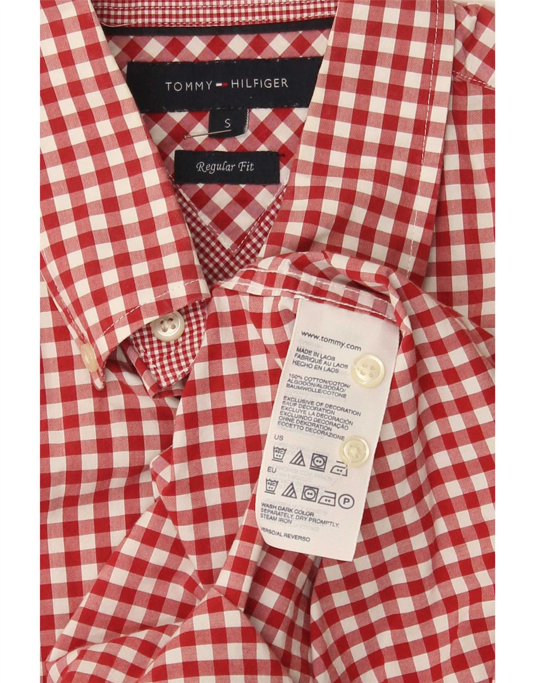 Cămașă pentru bărbați Tommy Hilfiger, cu tăiere obișnuită, roșie, din bumbac