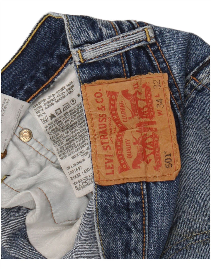 Blugi Levi's 501 Straight pentru bărbați W34 L32 Bumbac albastru