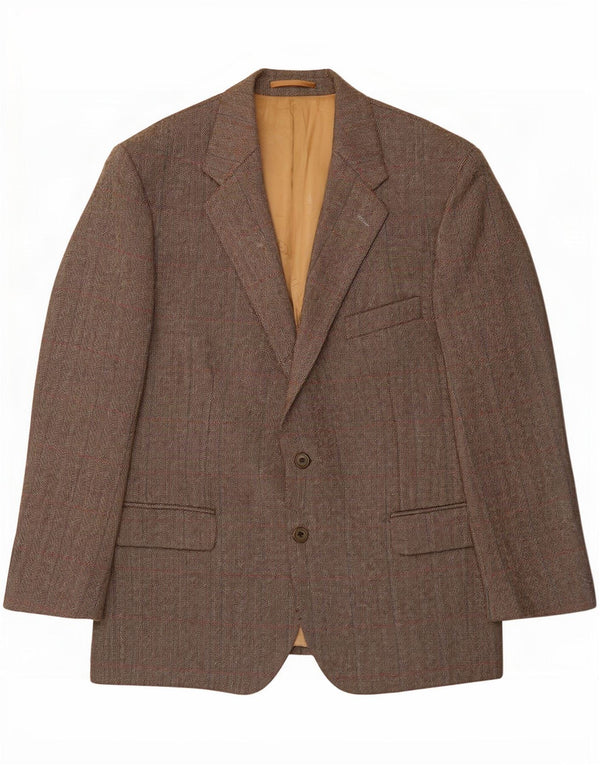 Blazer pentru bărbați Magee, cu 2 nasturi, UK 46 3XL, lână nouă, gri, în spină de pește