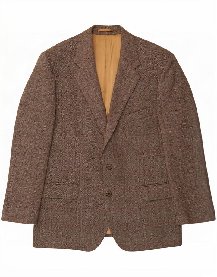 Blazer pentru bărbați Magee, cu 2 nasturi, UK 46 3XL, lână nouă, gri, în spină de pește