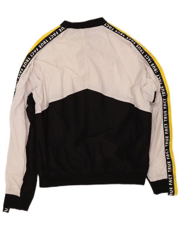 Jachetă de vânt cu grafică ZARA pentru bărbați UK 40, mare, alb, color block