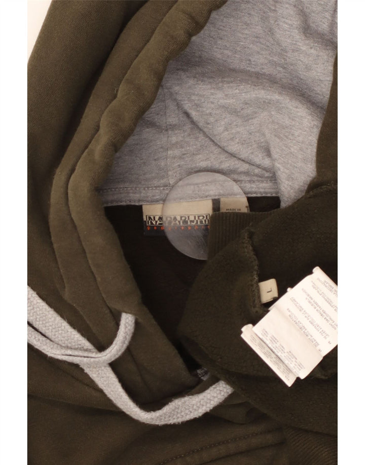 Pulover NAPAPIJRI pentru bărbați Geographic Graphic, bumbac mare, kaki