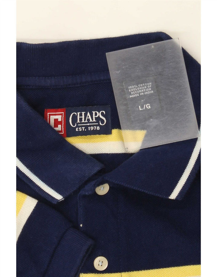 Cămașă polo pentru bărbați Chaps, mare, albastru, bumbac cu dungi