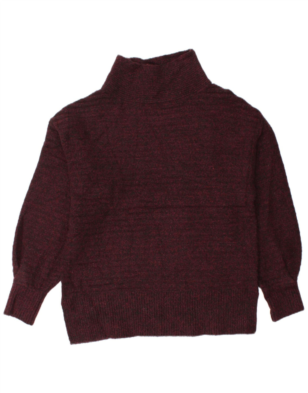 TOPSHOP Pulover cu gât țestoasă pentru femei UK 8 Mic Burgundy Flecked