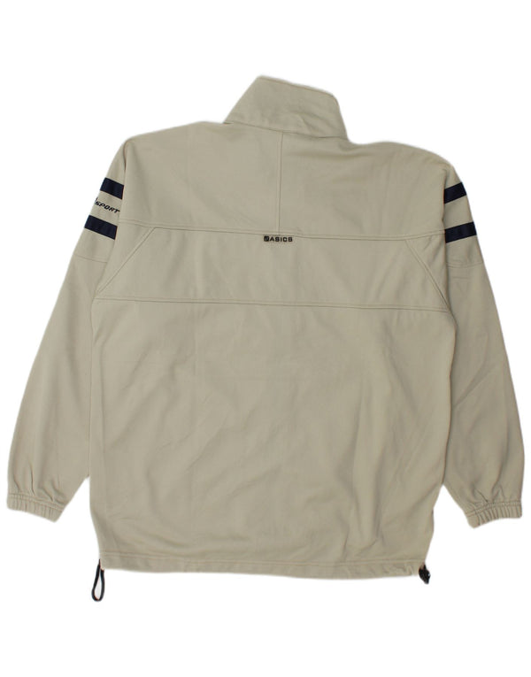 Jachetă de top pentru trening Asics pentru bărbați, poliester bloc de culoare, bej mediu