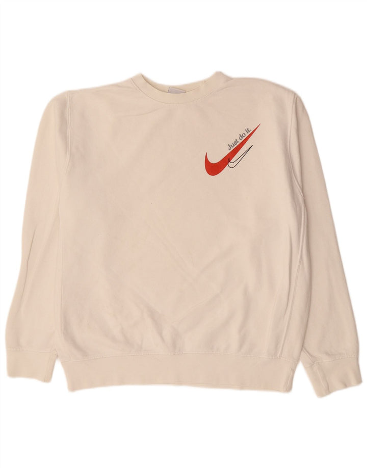 Pulover NIKE pentru bărbați, bumbac, alb, mediu