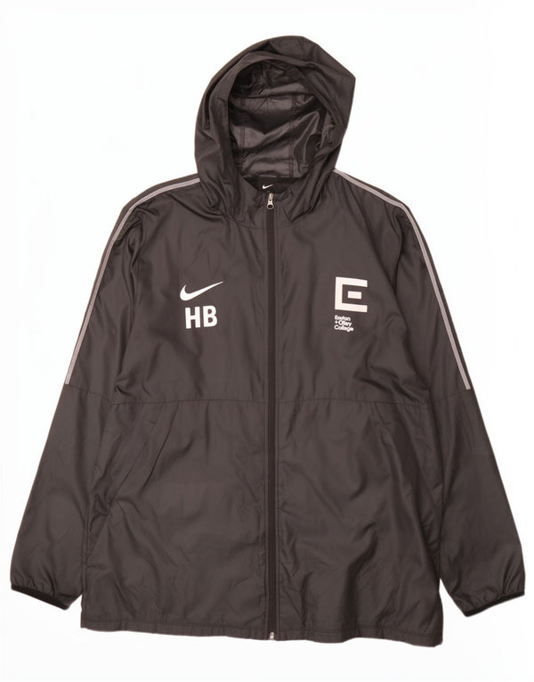 Jachetă de ploaie cu glugă grafică Nike pentru bărbați UK 42 XL poliester negru