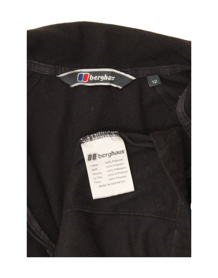 BERGHAUS Womens Zip Neck Fleece Jumper UK 12 Medium  Black Polyester Vintage Berghaus and Second-Hand Berghaus from Messina Hembry 