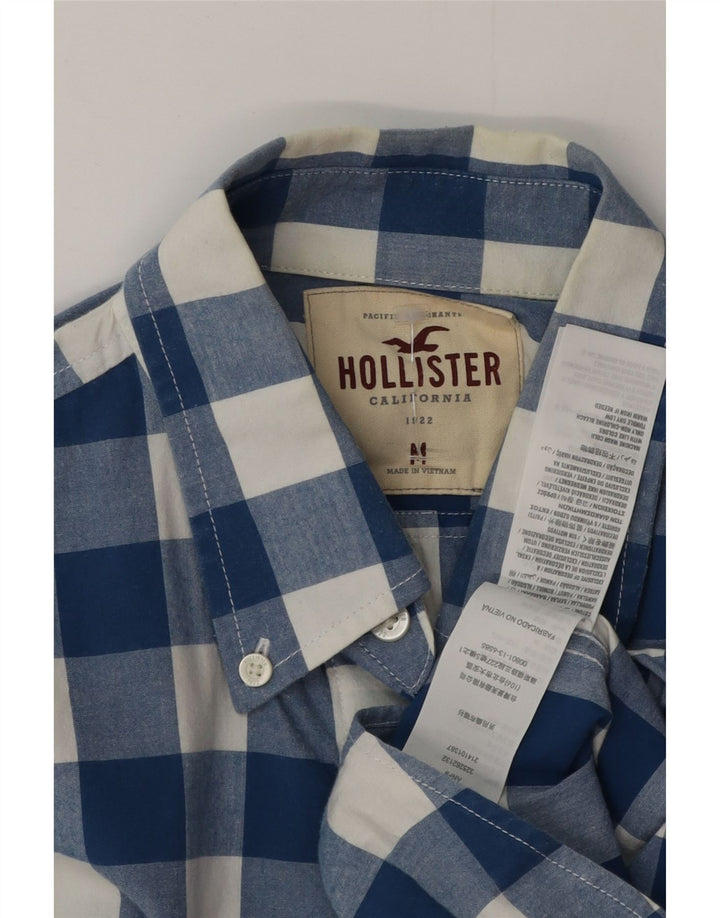 Cămașă Hollister pentru bărbați, albastru mediu, bumbac Gingham
