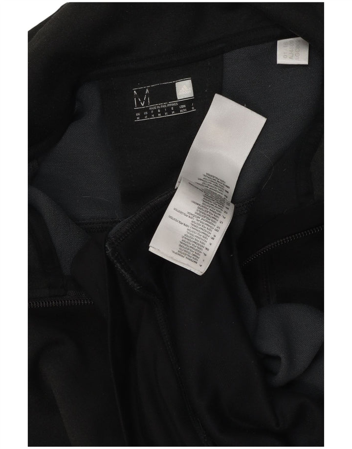 Pulover Adidas pentru bărbați, cu fermoar, poliester mediu negru
