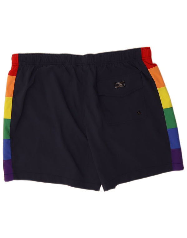 Pantaloni scurți de înot Abercrombie & Fitch pentru bărbați XL, albastru, sport color bloc