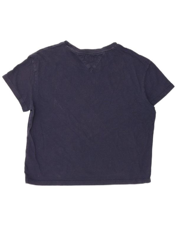 Tricou crop pentru femei Tommy Hilfiger Top UK 14 Medium Bleumarin