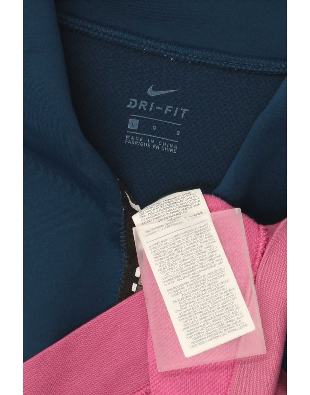 Top de trening Nike Dri Fit Graphic Pulover pentru femei UK 16 Large Blue