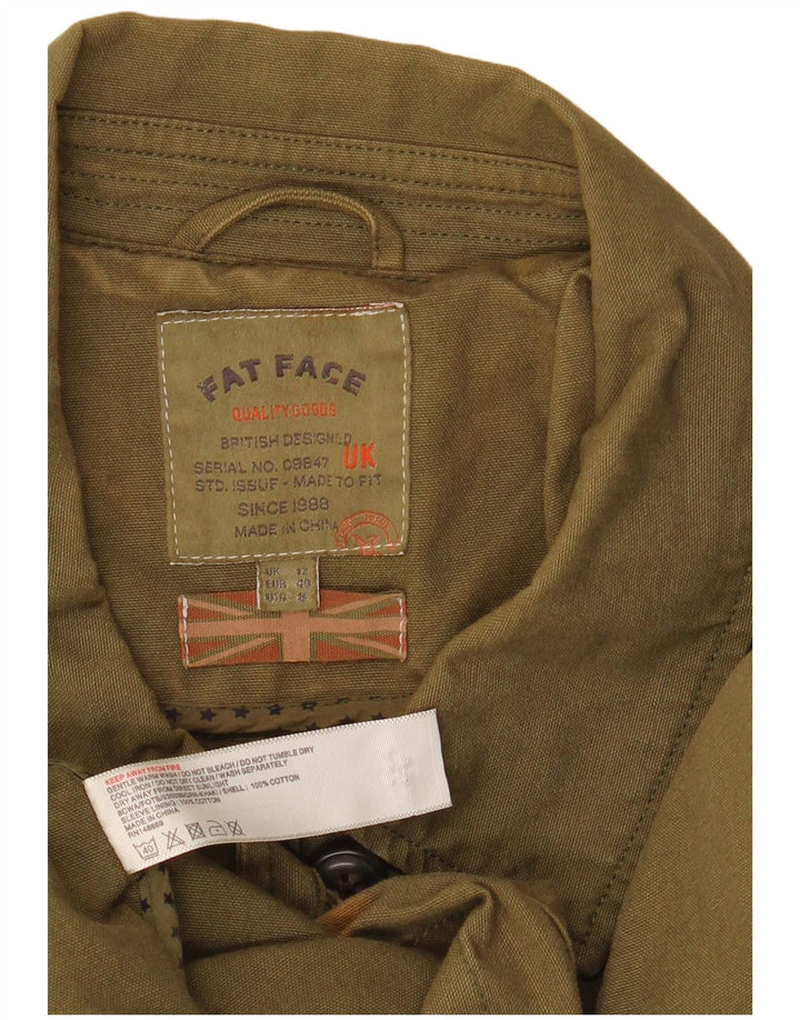 Jachetă militară Fat Face pentru femei UK 12 Medium Khaki Bumbac