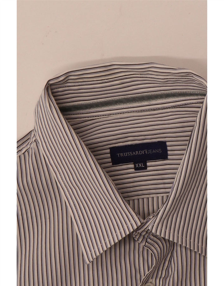 Cămașă pentru bărbați Trussardi Jeans 2XL cu dungi albe