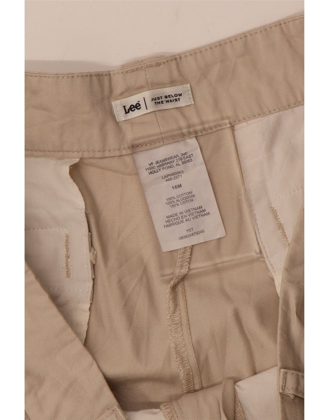 Pantaloni casual drepti LEE pentru femei US 16 2XL W36 L31 bej bumbac